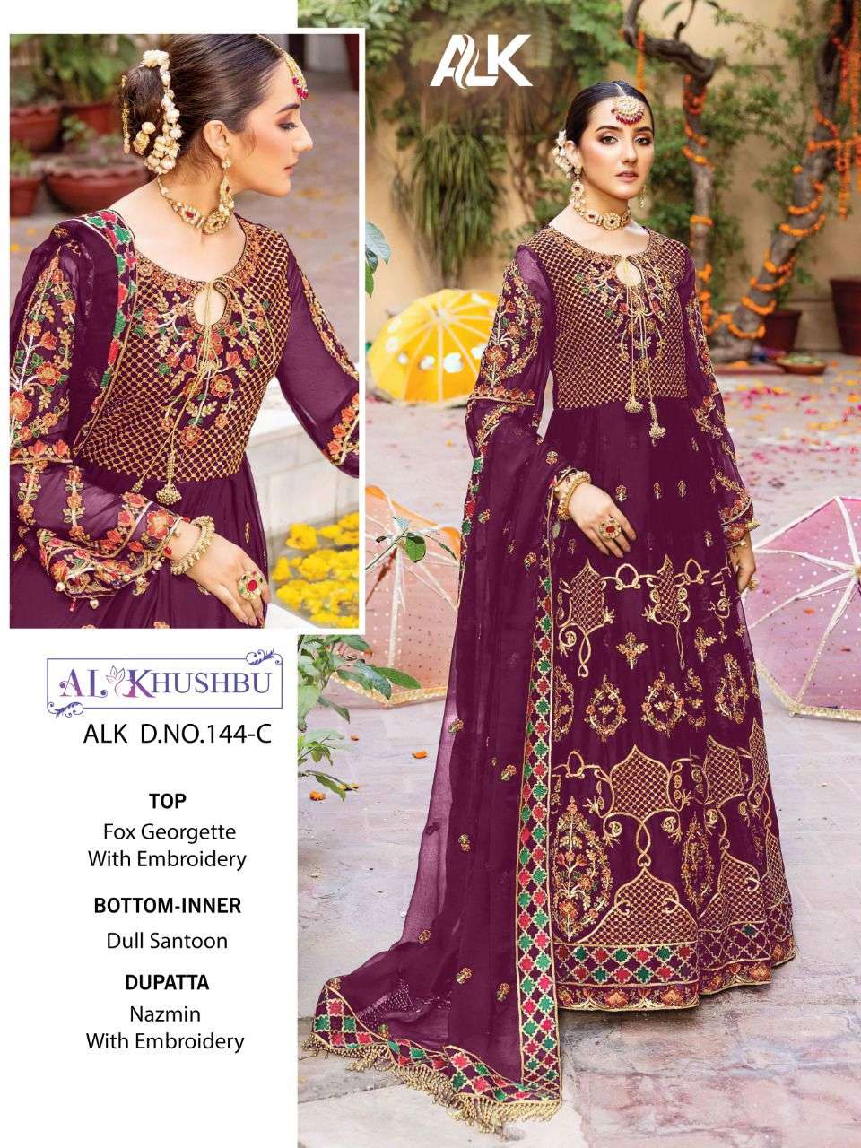 al khushbu dno 144 bridal collection of pakistani pattern dresses 