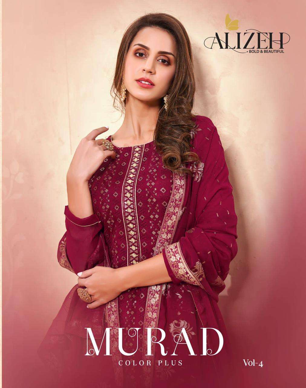 alizeh murad vol 4 colour plus pure georgette fancy suit wholesaler