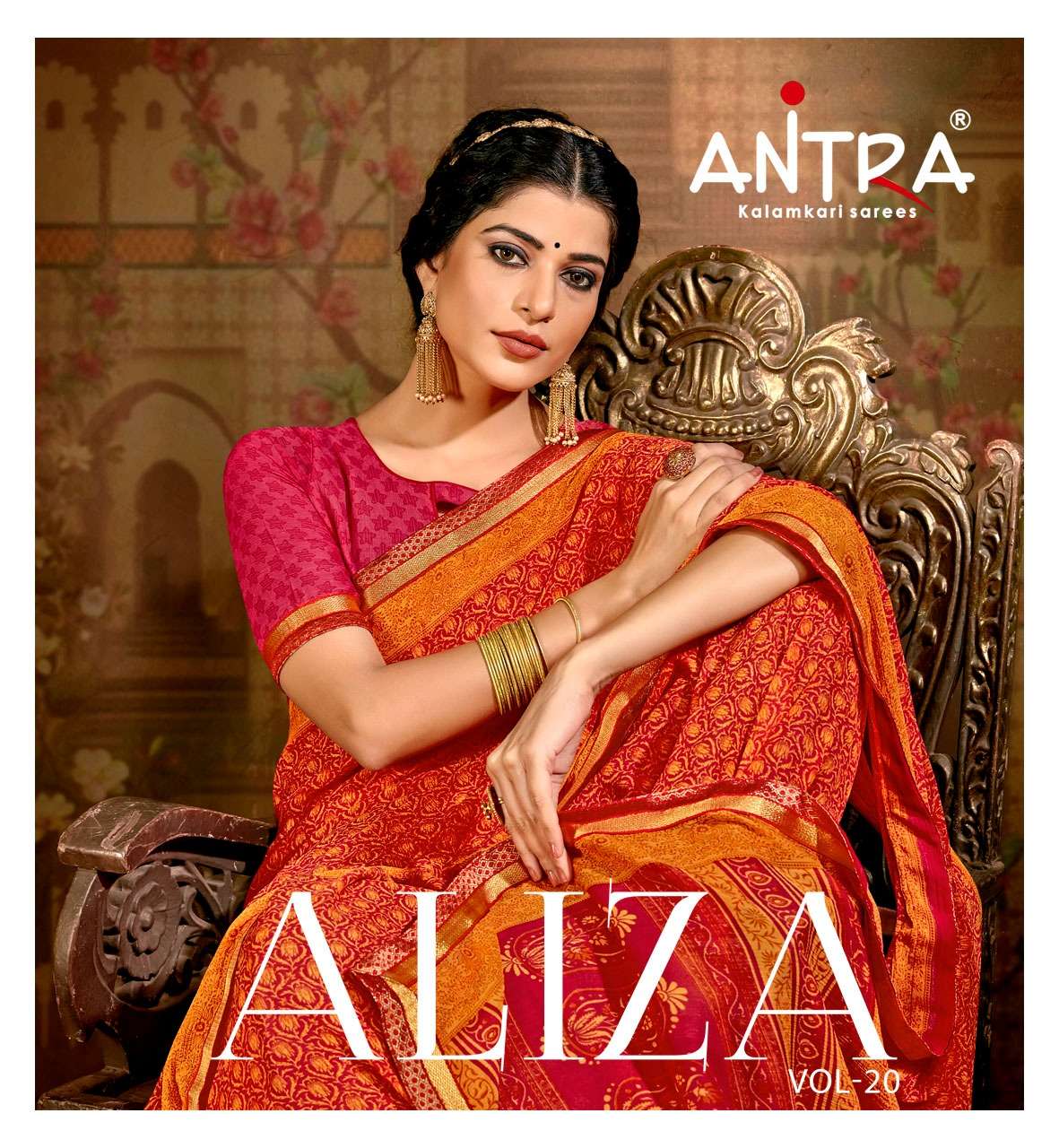 antra aliza vol 20 chiffon printed daily wear sarees