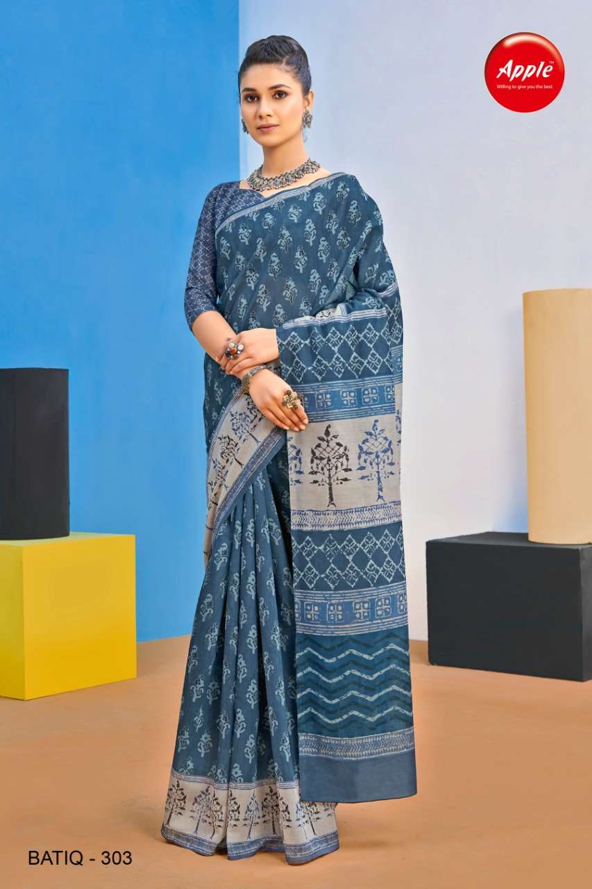 apple present batiq vol 3 chanderi cotton printed sarees