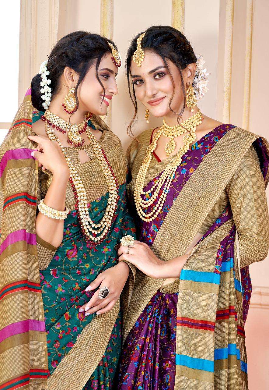 balaji leelavathi vol 9 pure cotton saree with blouse wholesaler 