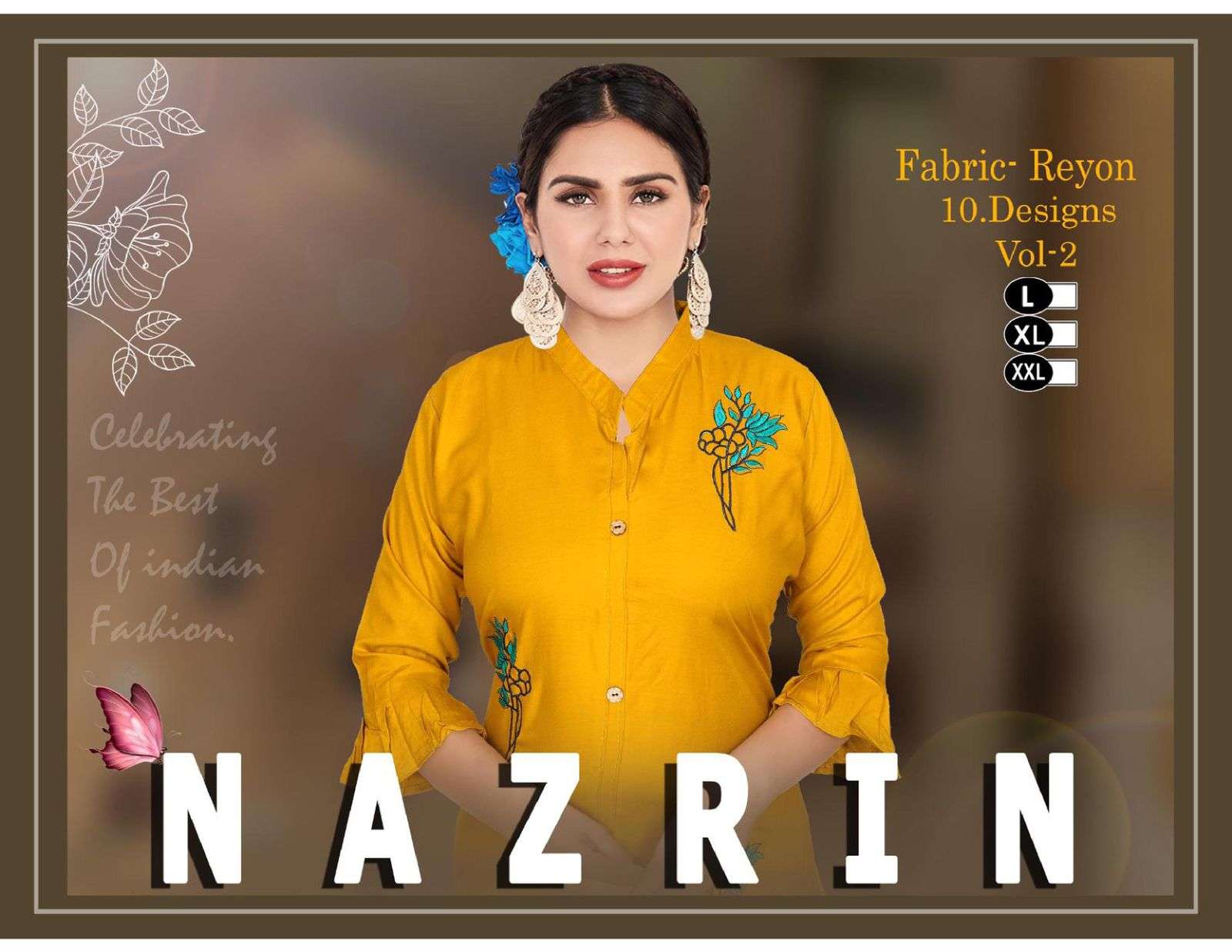BEAUTY QUEEN NAZRIN VOL.2 HEAVY RAYON PLAIN WITH WORK KURTI CATALOG WHOELSALER BEST RATE