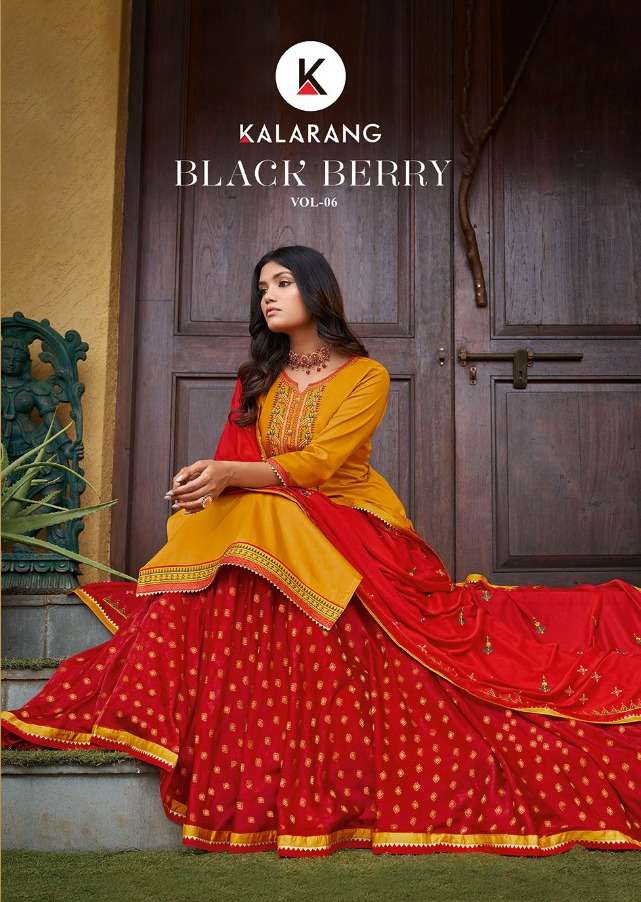black berry vol 6 by kalarang jam silk cotton long suits supplier
