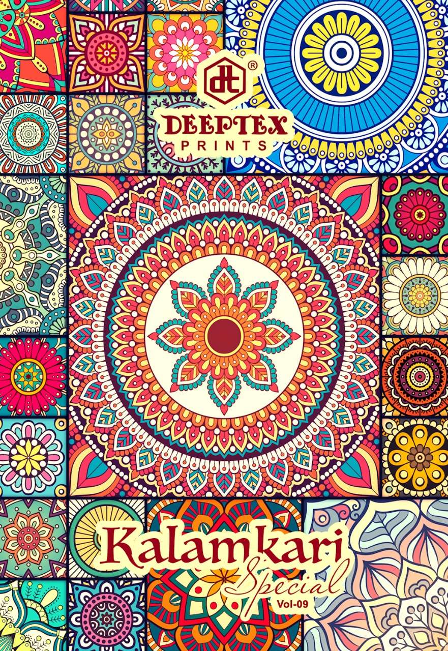 deeptex kalamkari special vol 9 cotton print sarees wholesale 