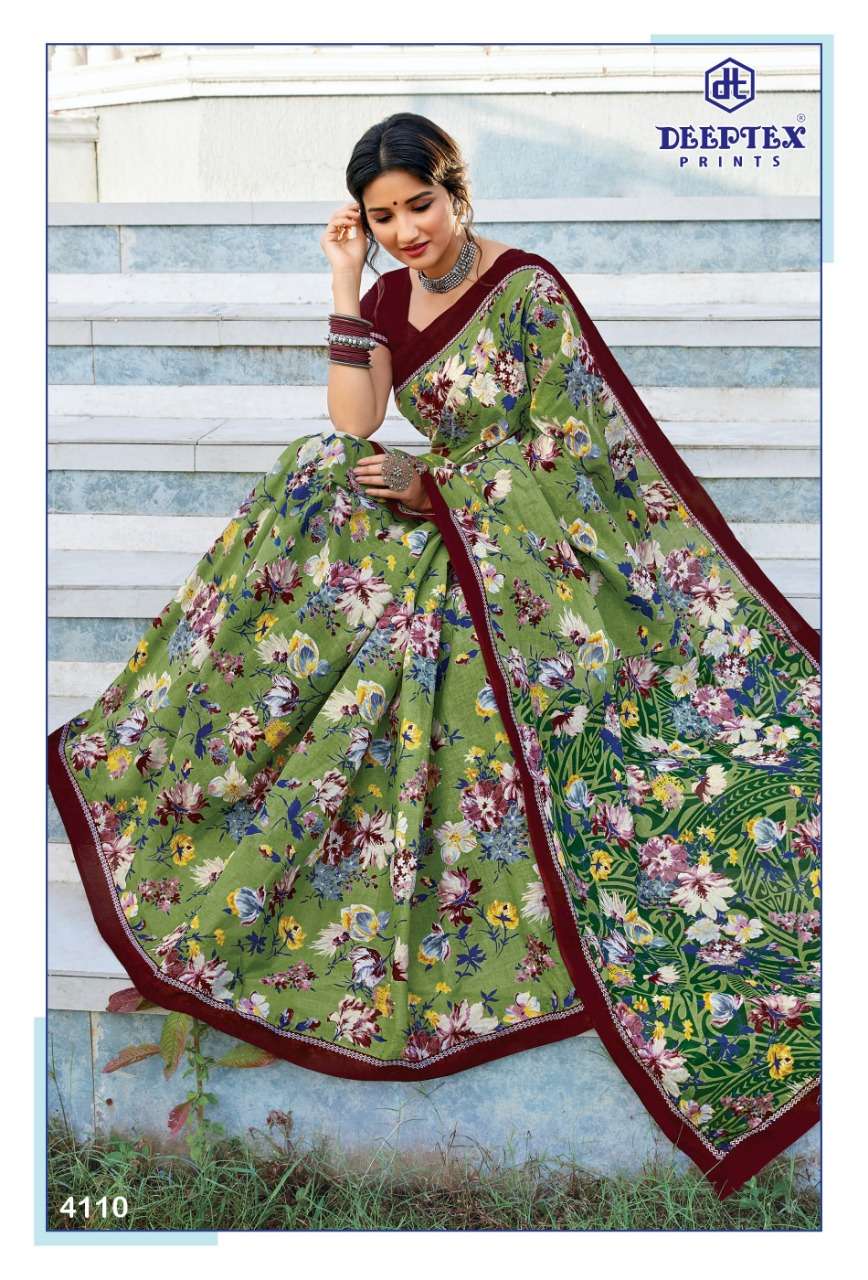 deeptex mother india vol 41 pure cotton saree with blouse at best krishna creation