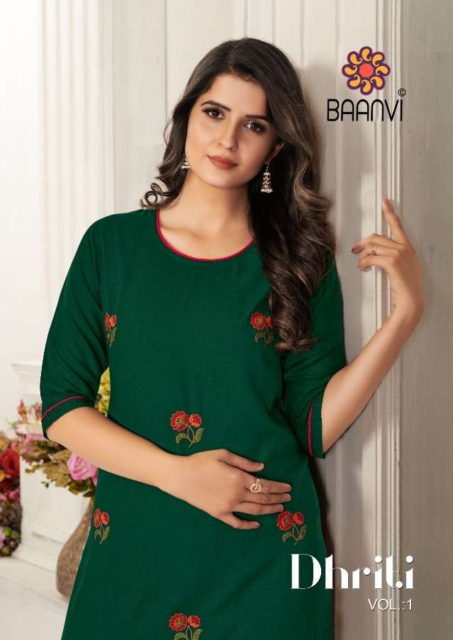 dhriti vol 1 by baanvi rayon casual wear kurti with plazzo supplier