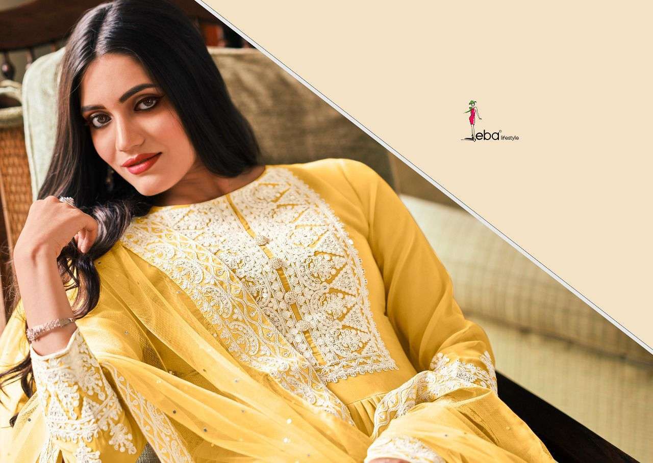 eba dil noor 1340-1341 series pure georgette with embroidery work ladies dresses 