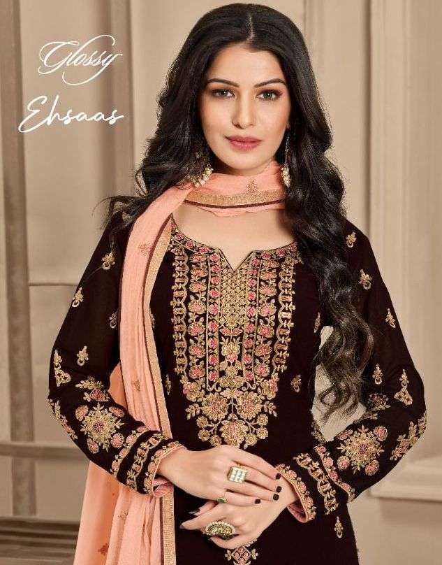glossy ehsaas 1909-1912 series georgette embroidery dresses shop 