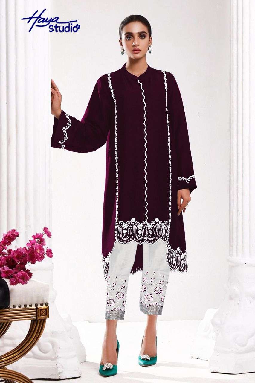 haya studio present vol 1010 elegant look georgette tunic kurti with cotton satin pant