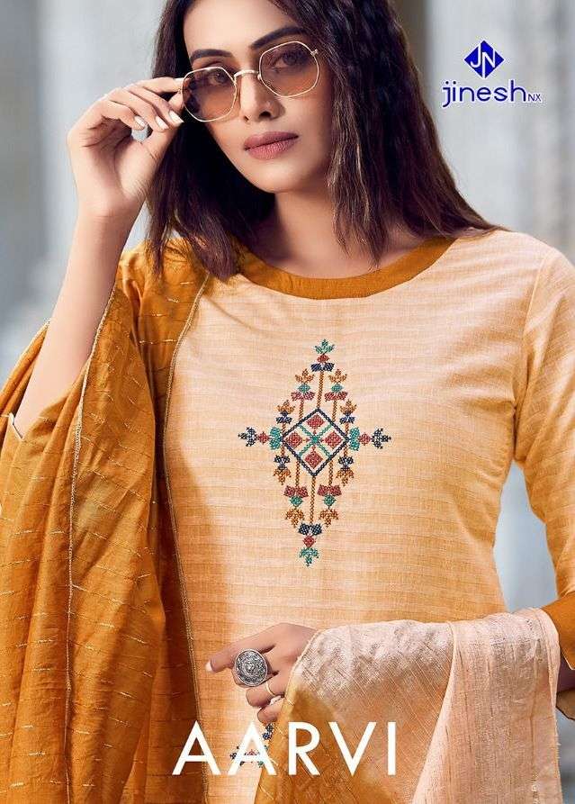jinesh nx aarvi vol 1 cotton readymade fancy suits