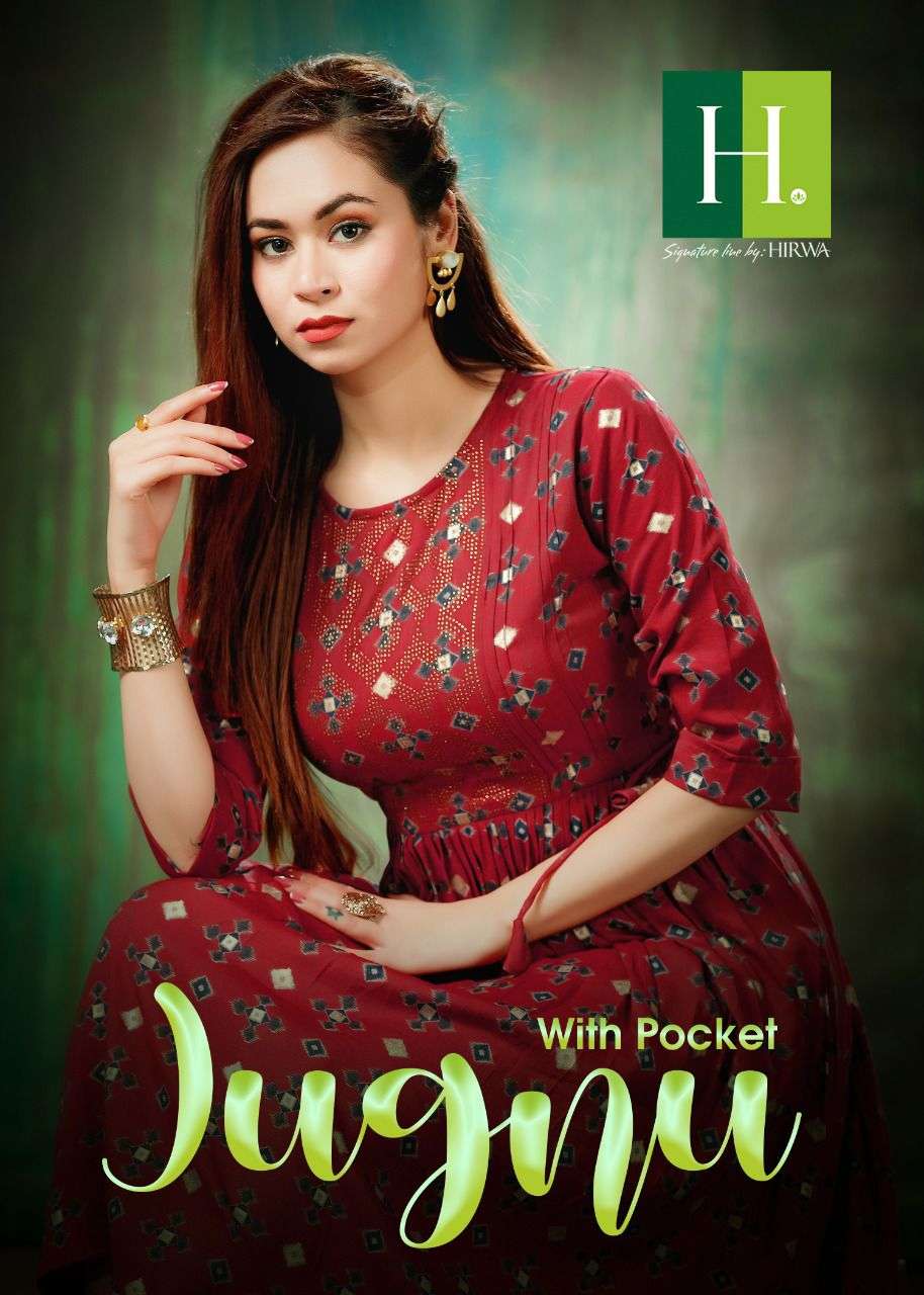 JUGNU BY HIRWA HEAVY Heavy Capsule Foil Prints KURTI CATALOG WHOLESALER BEST RATE IN AHMEDABAD SURAT MALAYSIA