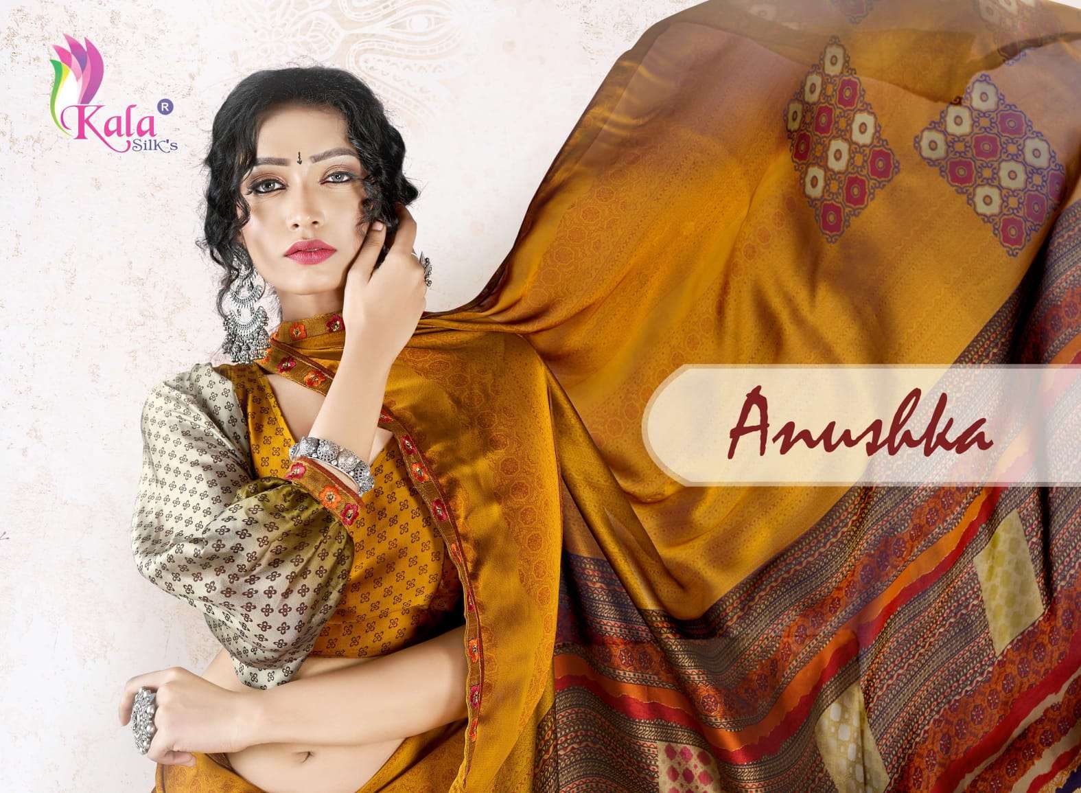 kala silks anushka black rangoli with embroidery border concept 