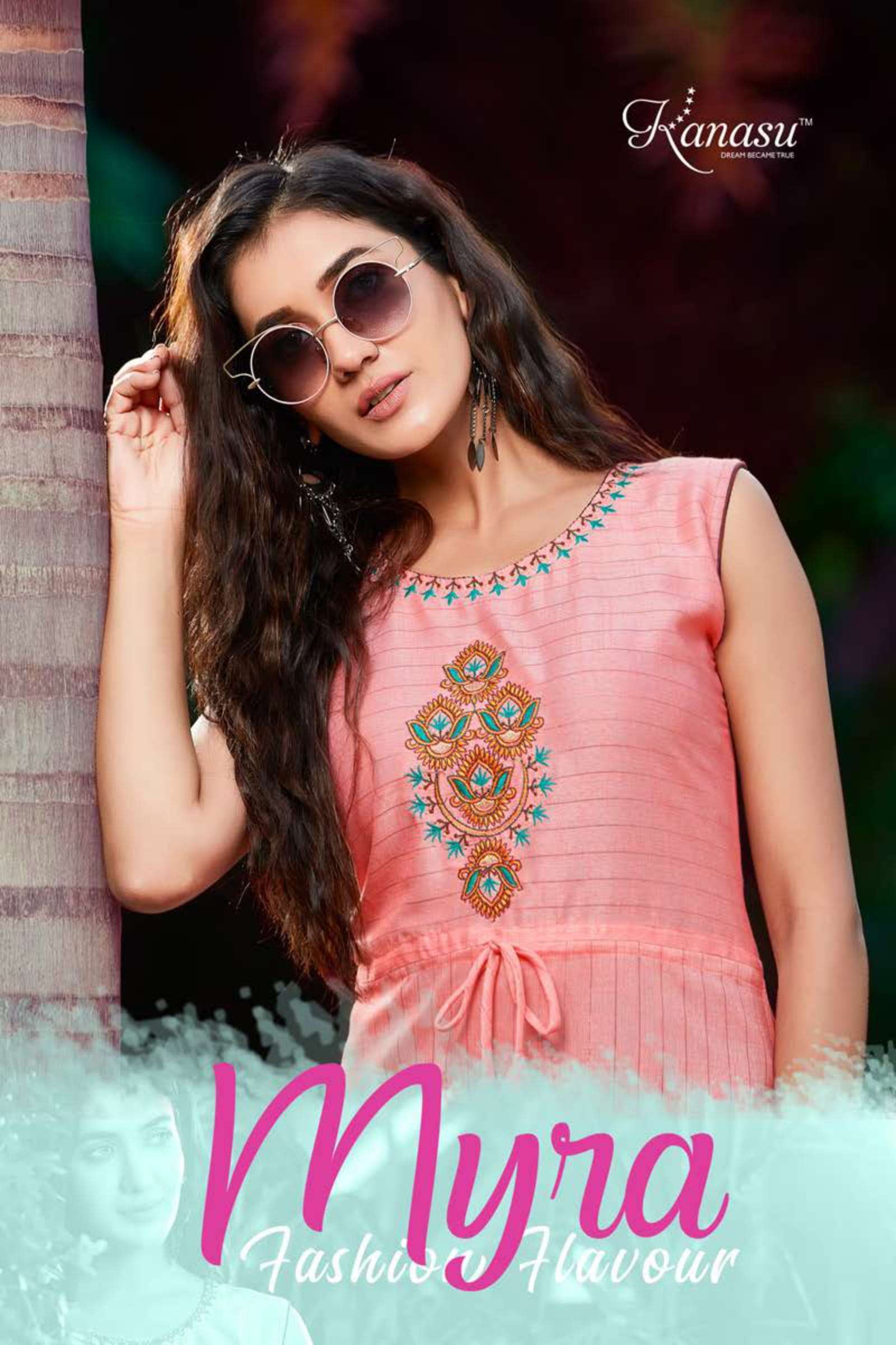 kanasu myra flair pattern rayon kurti supplier in surat Ahmedabad market 