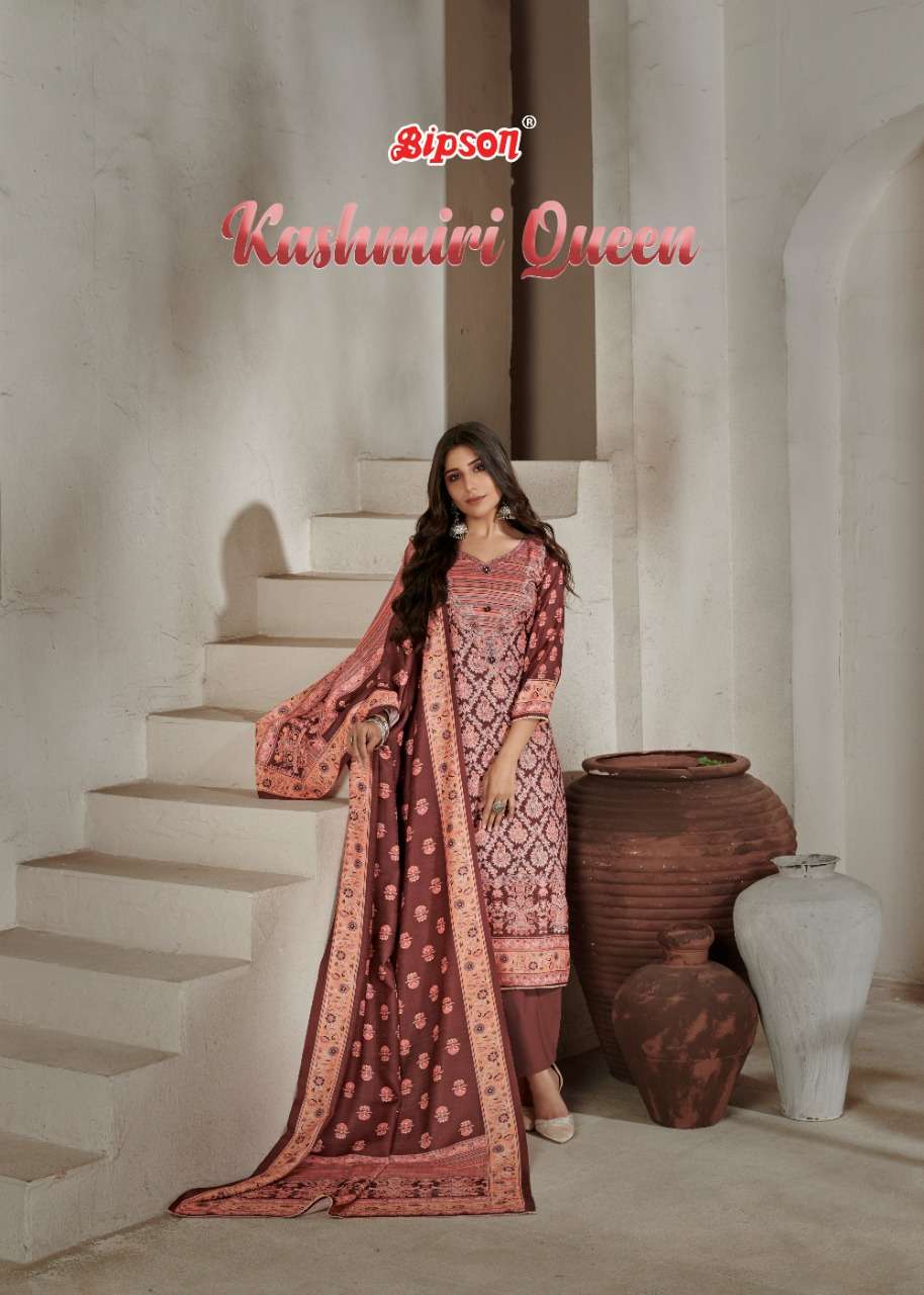kashmiri queen 1701-1704 by bipson pashmina winter dress supplier