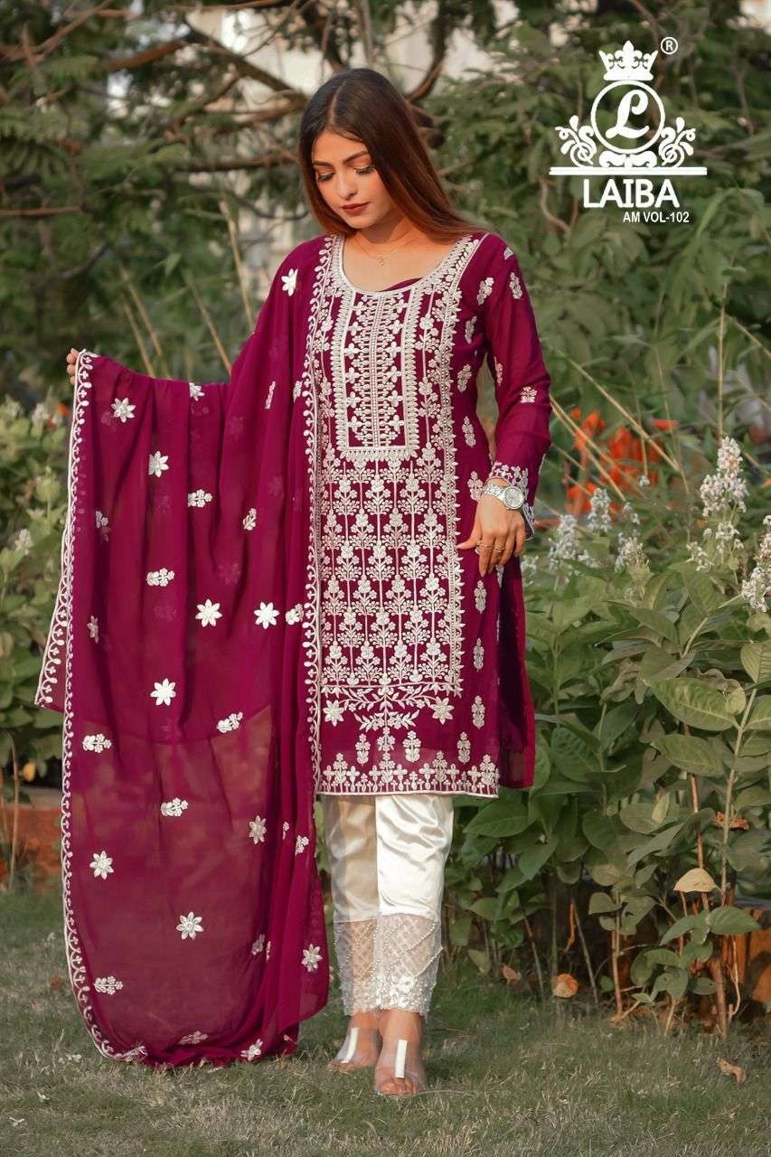 laiba am vol 102 elegant look embroidery readymade pakistani suits