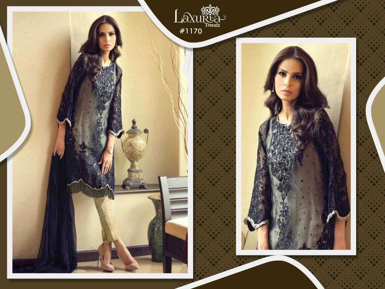 laxuria 1170 georgette work exclusive full stitch pakistani dresses