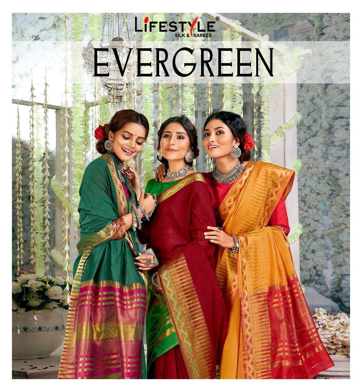 lifestyle evergreen chanderi fancy sarees supplier 