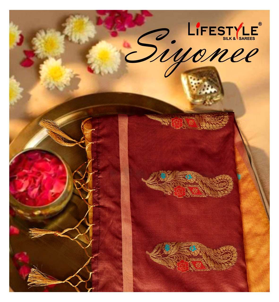 lifestyle siyonee vol 1 linen silk fancy saree wholesaler