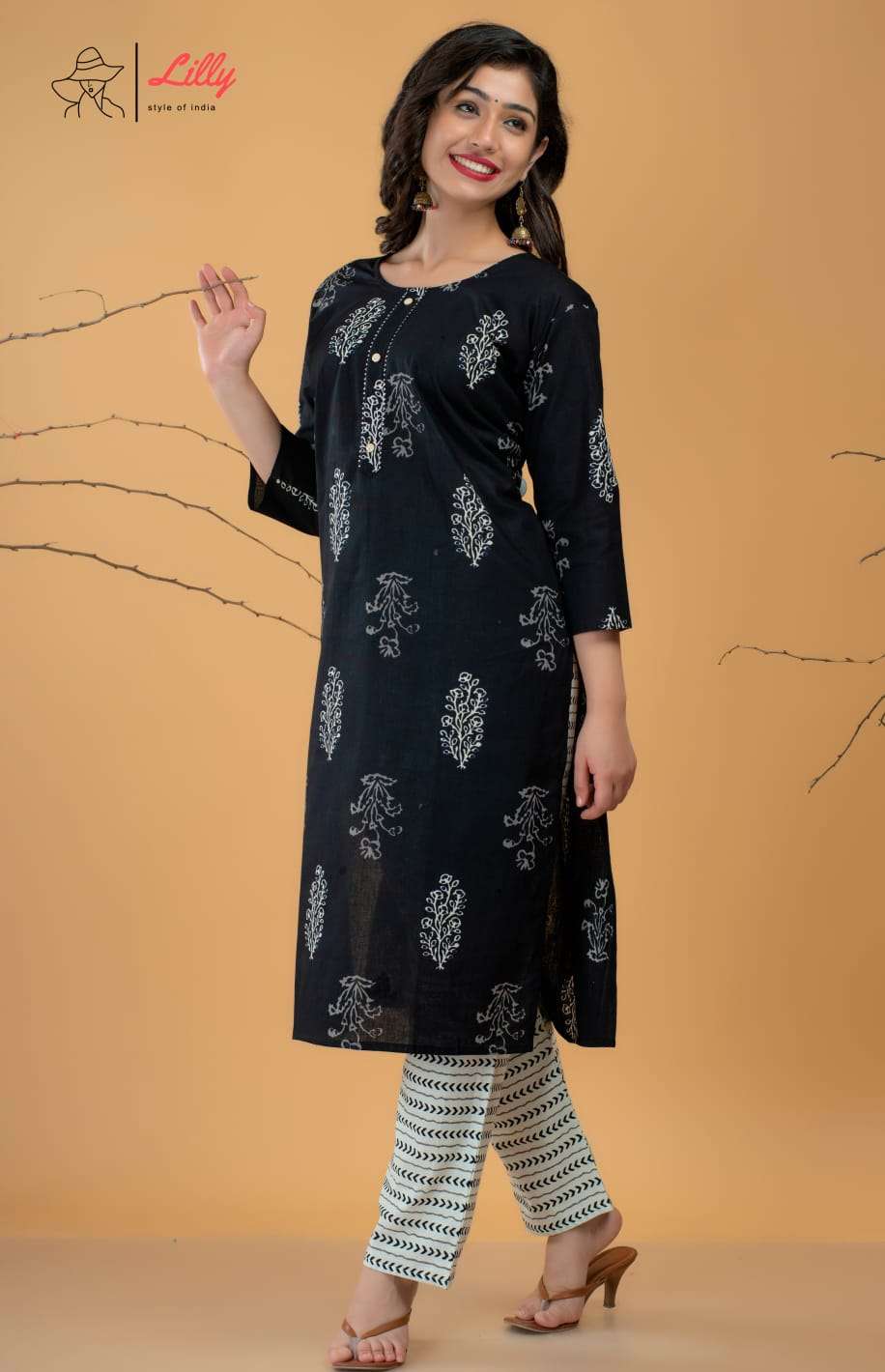 lilly sandhya vol 7 combo set of cotton jaipuri kurti with pent design 