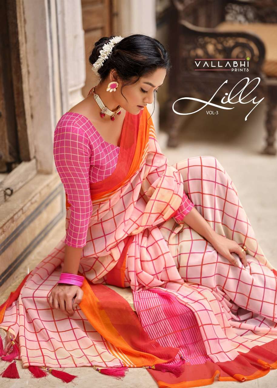 lilly vol 3 by vallabhi daily wear georgette printed saree