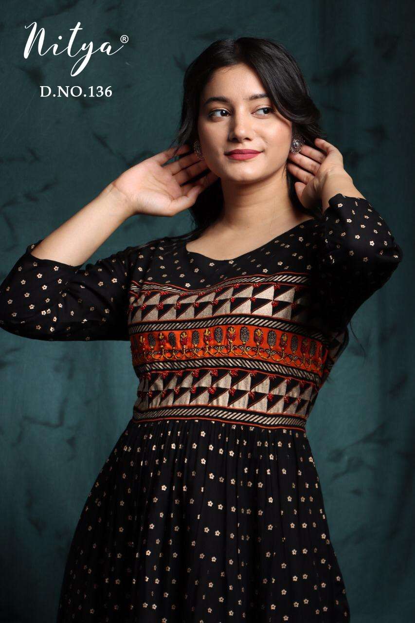 lt nitya 136 design combo set of rayon gown with dupatta concept 