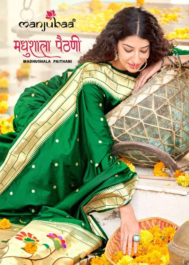 madhushala paithani by manjubaa banarasi silk wedding sarees