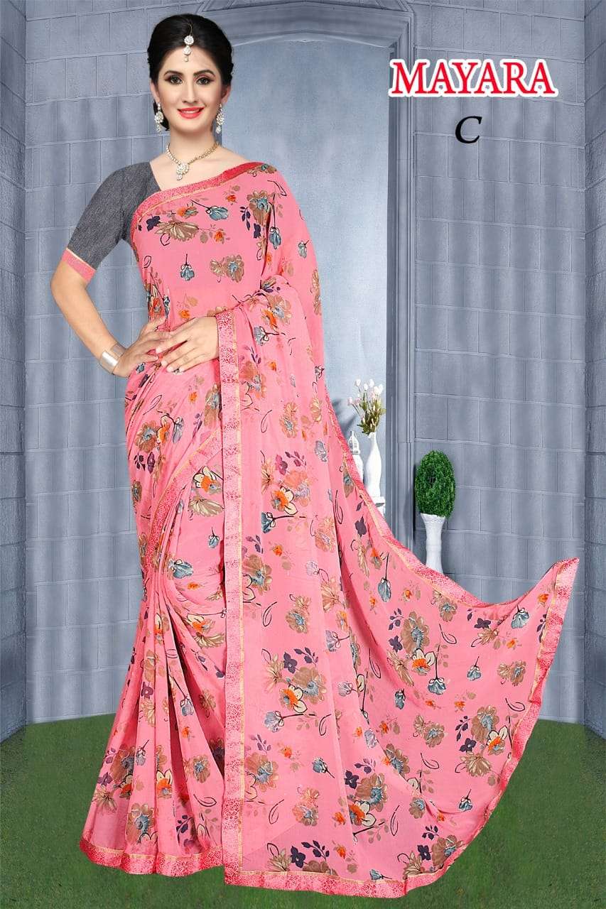 mayara weightless printed saree with border concept 