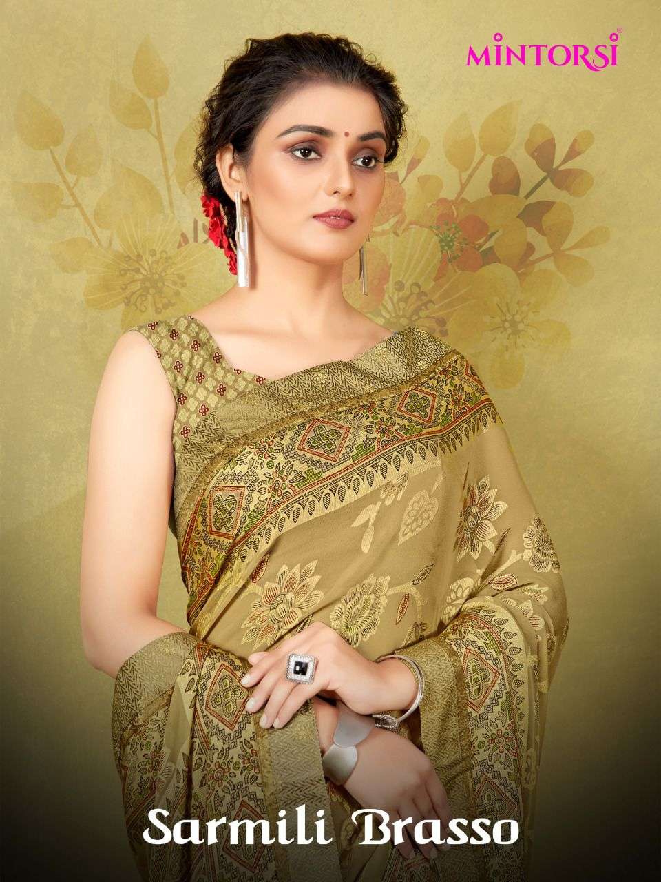 mintorsi sarmili brasso designer printed sarees collection