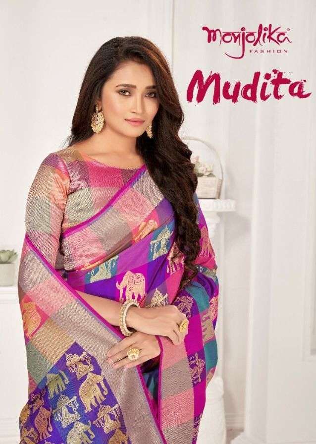 monjolika mudita 4201-4205 series banarasi silk exclusive saree