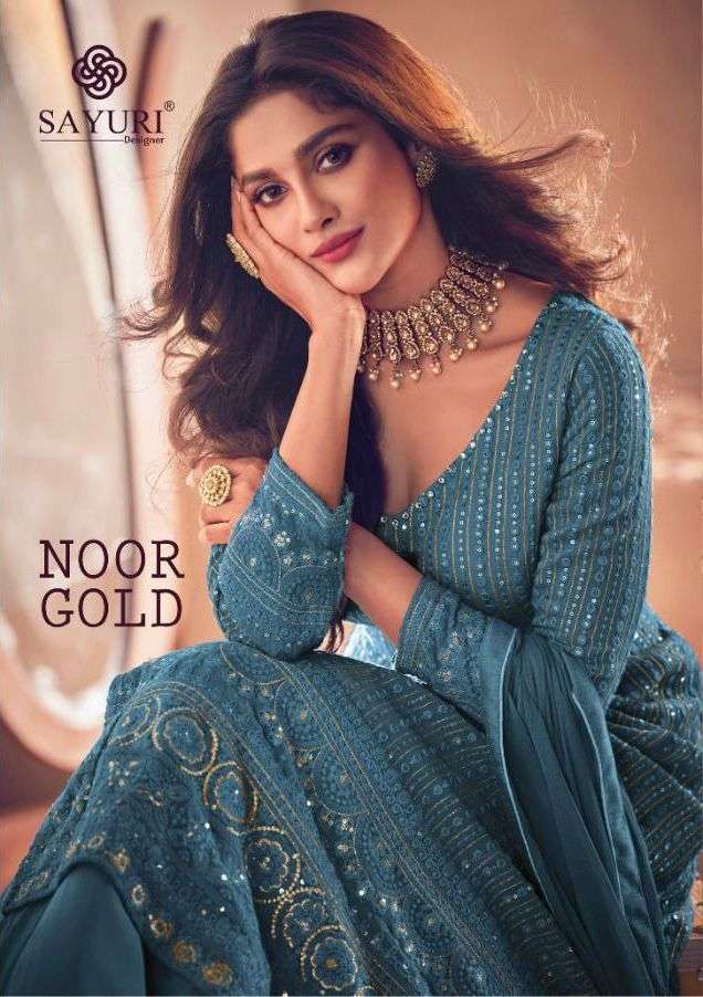 noor gold by sayuri georgette readymade skirt suits party wear collection