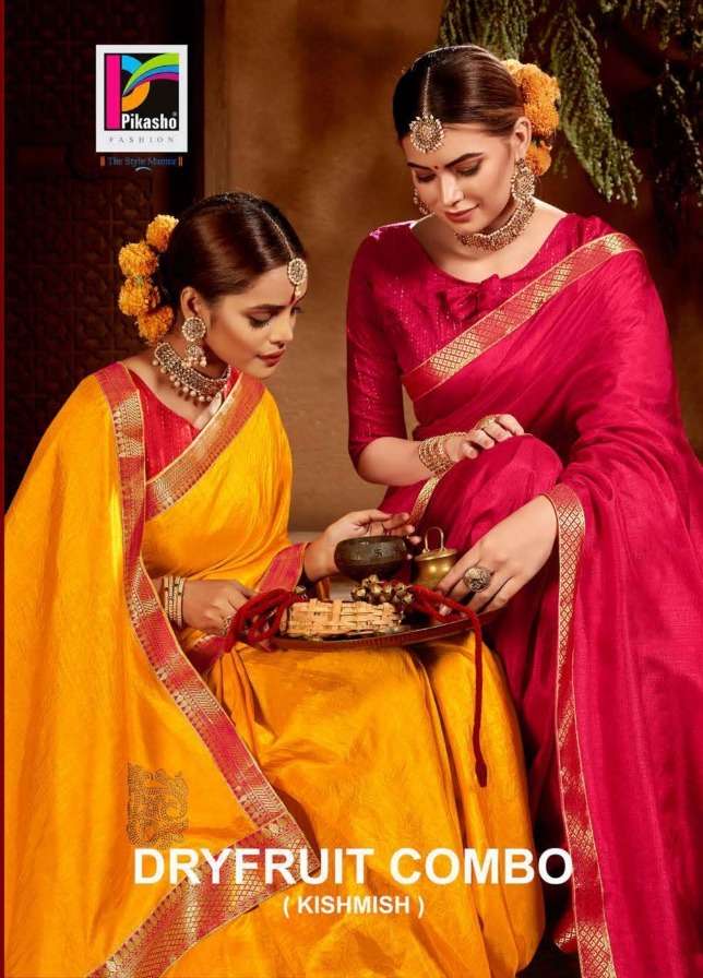pikasho fashion kishmish vichitra silk fancy sarees in surat 
