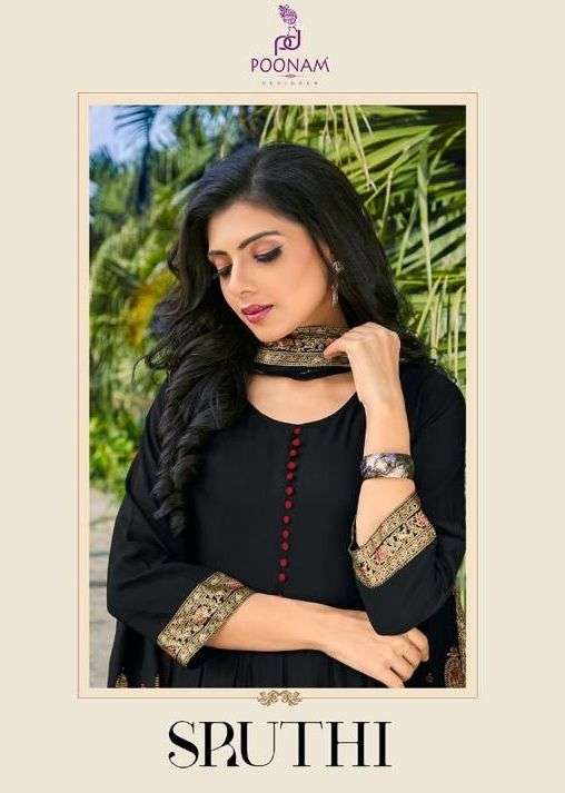 poonam designer sruthi gown with dupatta concept wholesale supplier 