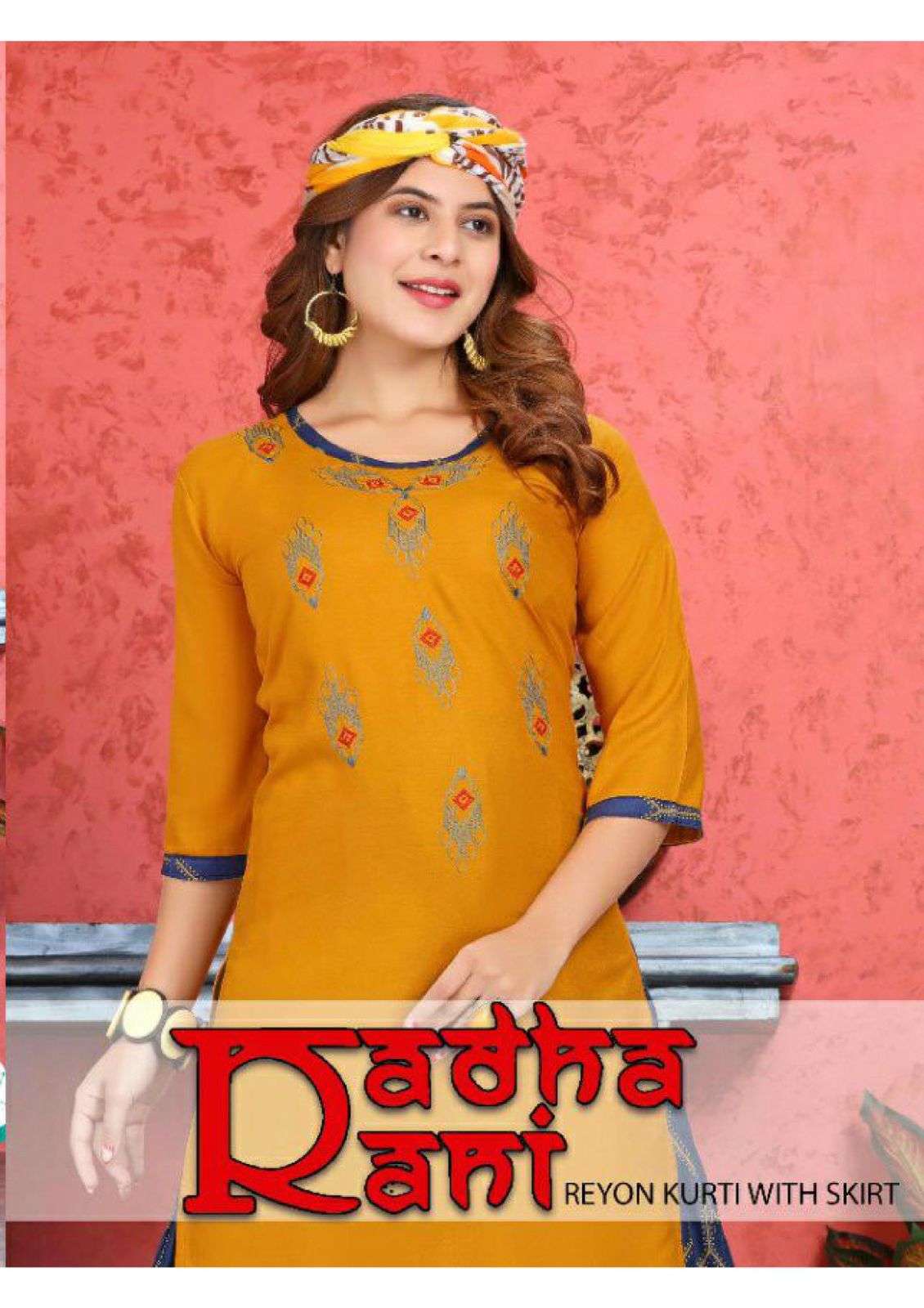 RADHA RANI BY BEAUTY QUEEN HEAVY RAYON KURTI WITH SKIRT CATALOG WHOLESALER BEST RATE