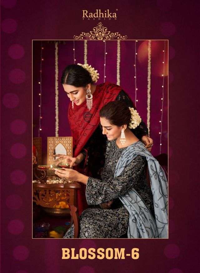 radhika azara blossom vol 6 cotton printed suits 