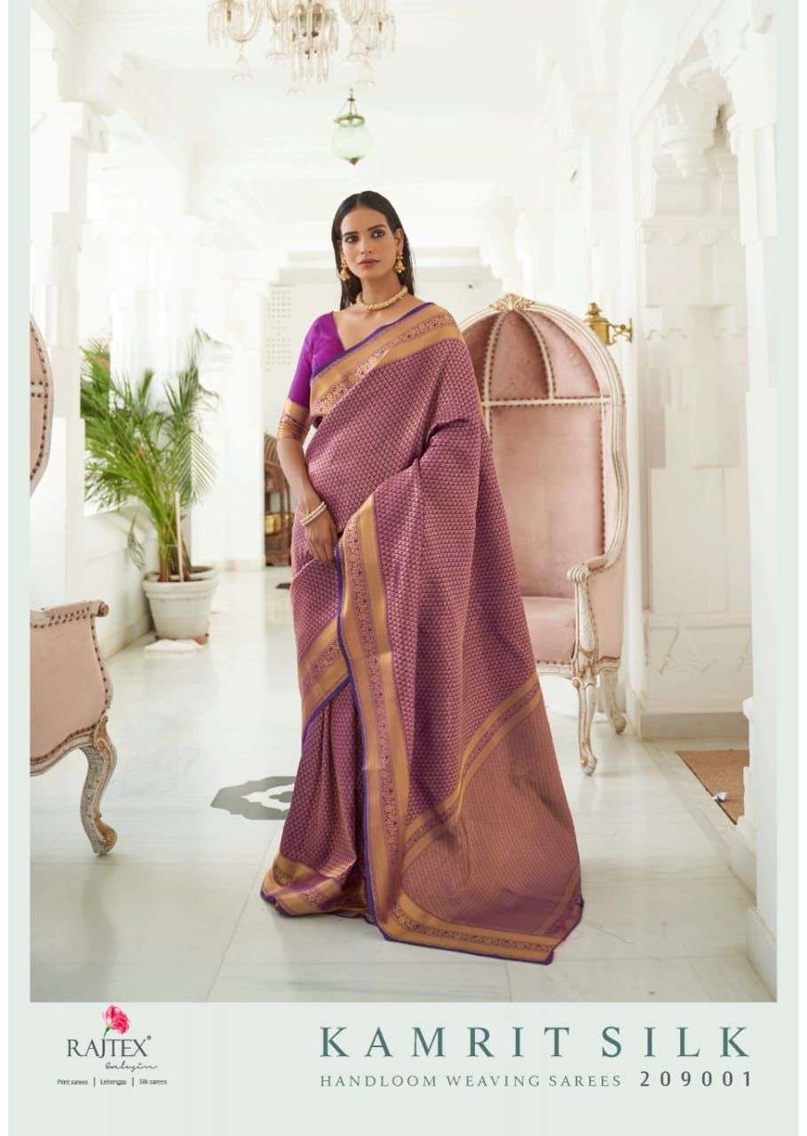 rajtex kamrit silk series 209001 to 209006 handloom weaving designer sarees wholesaler in surat