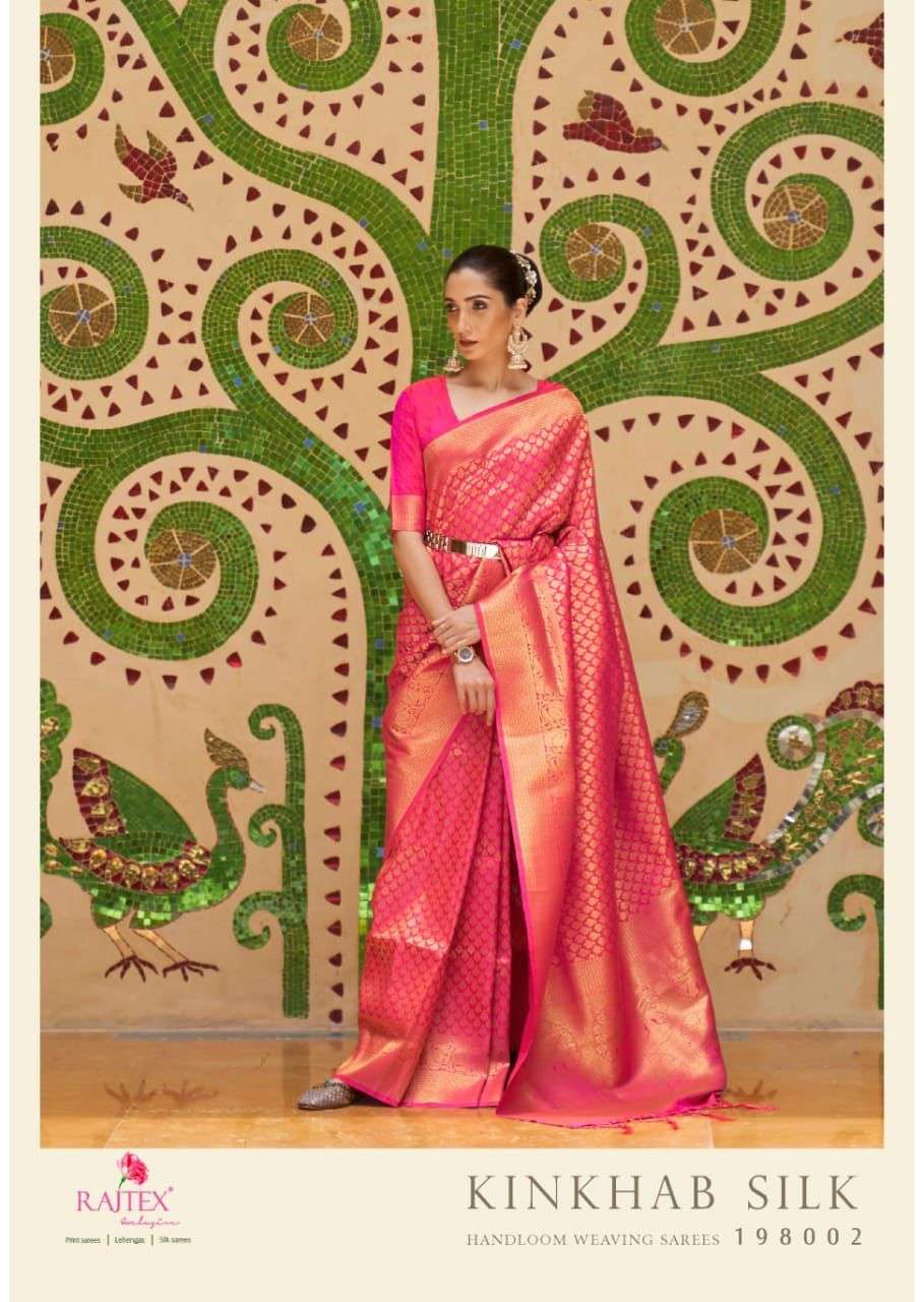 rajtex kinkhab silk series 198001 to 198006 classy handloom weaving fancy sarees