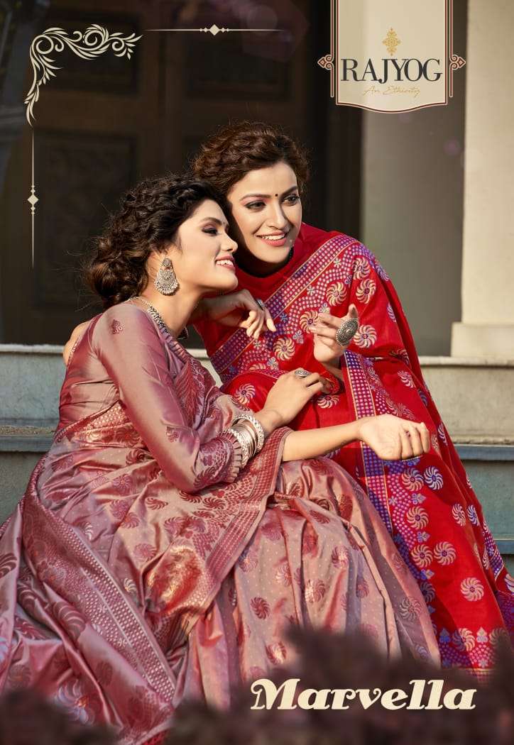 rajyog marvella pure silk elegant look saris for women 