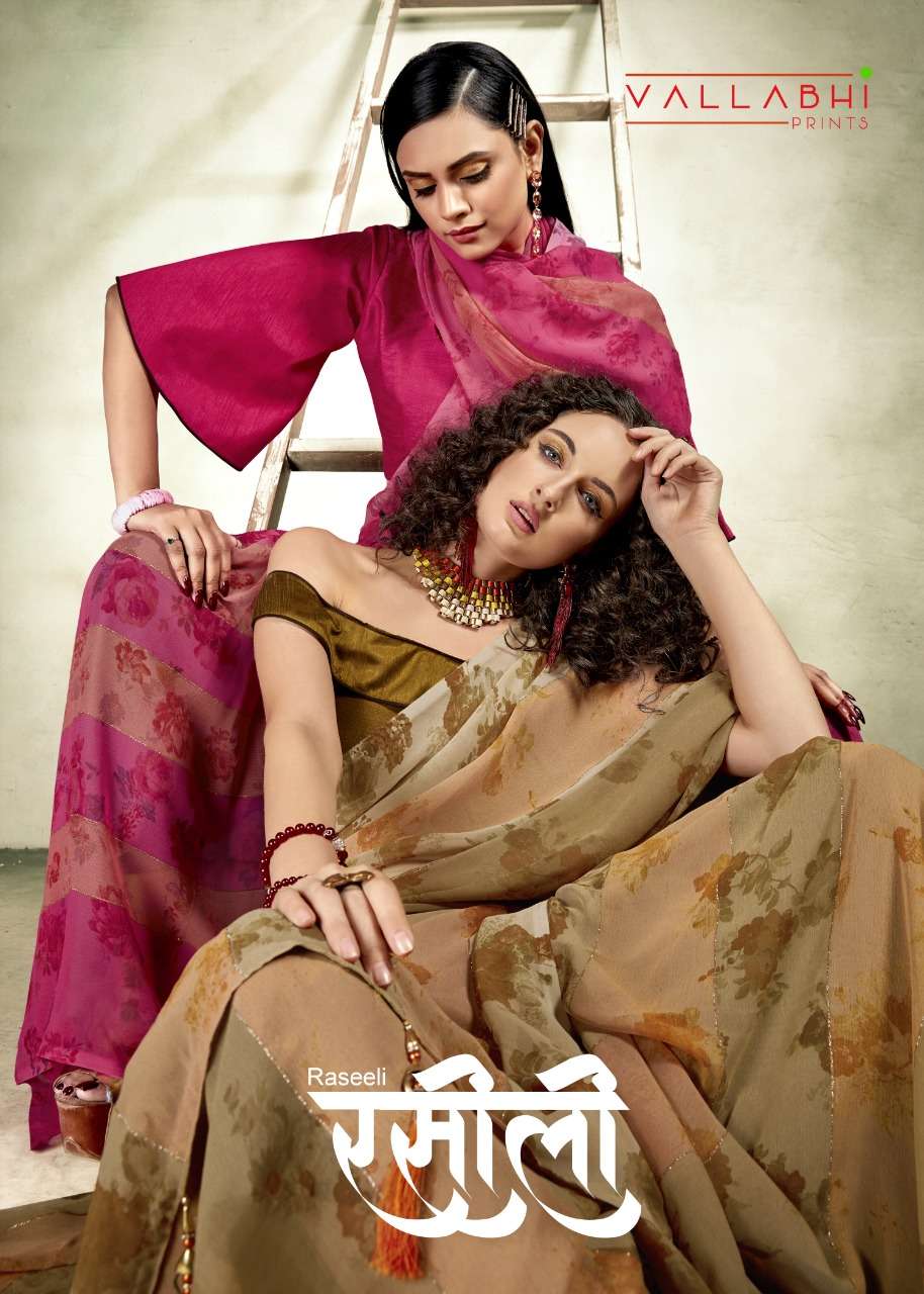 raseeli by vallabhi georgette printed daily wear sarees