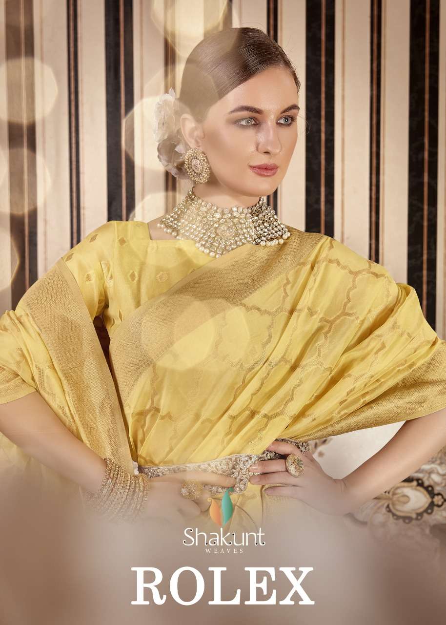 rolex by shakunt weaves organza silk exclusive fancy saree