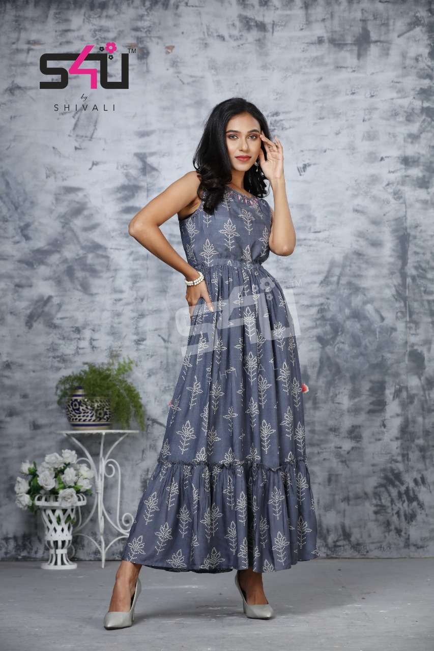 s4u 254 design long fancy combo set of kurtis wholesale store 