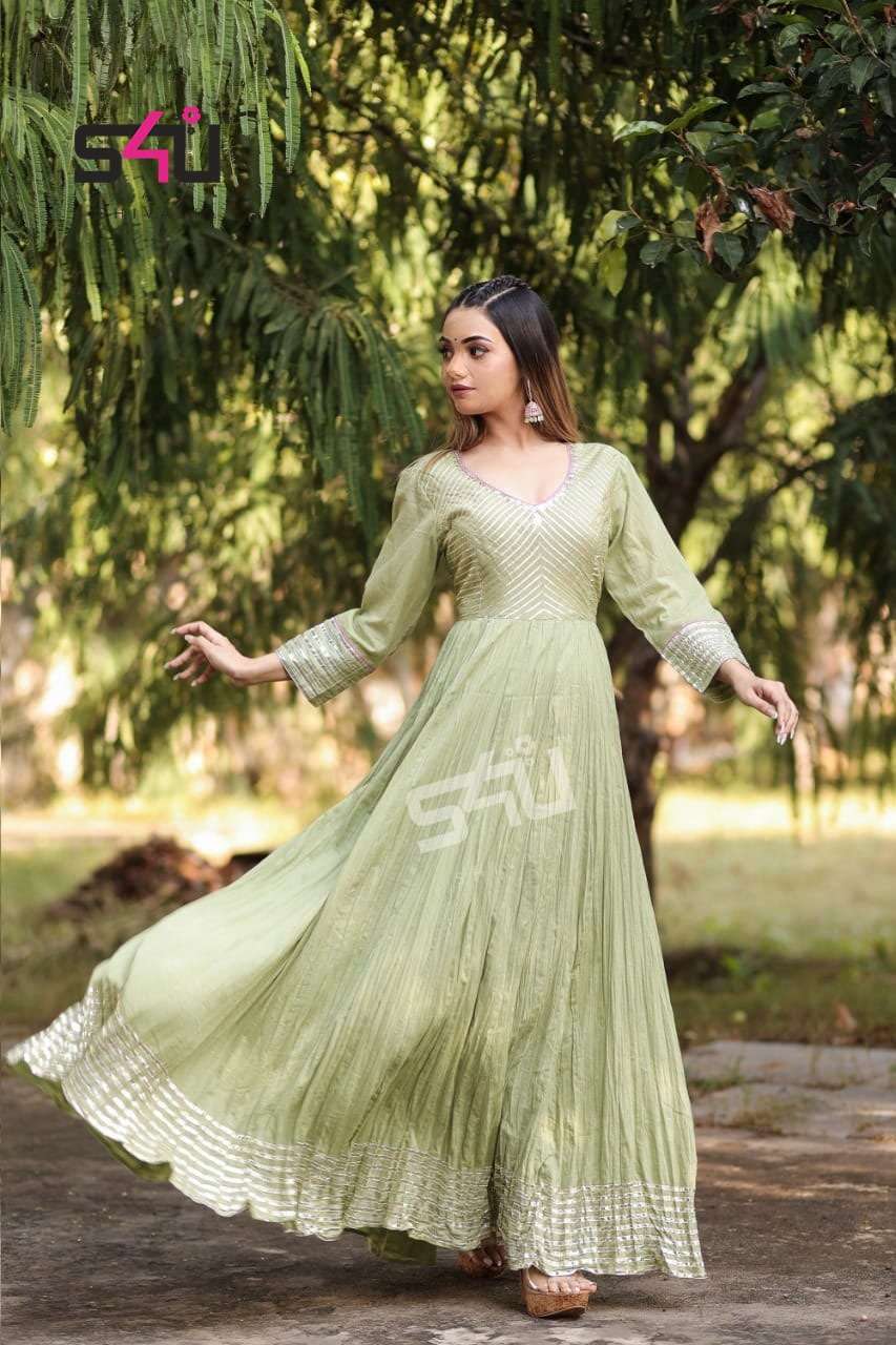 s4u 601 design combo set of gown style kurtis set 