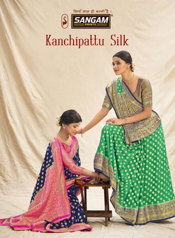 sangam prints kanchipattu silk zari weaving fancy silk saris wholesaler