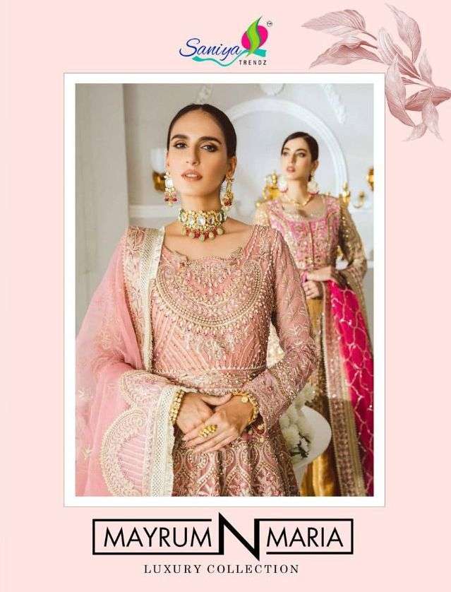 saniya trendz mayrum n maria embroidered pakistani dresses collection 