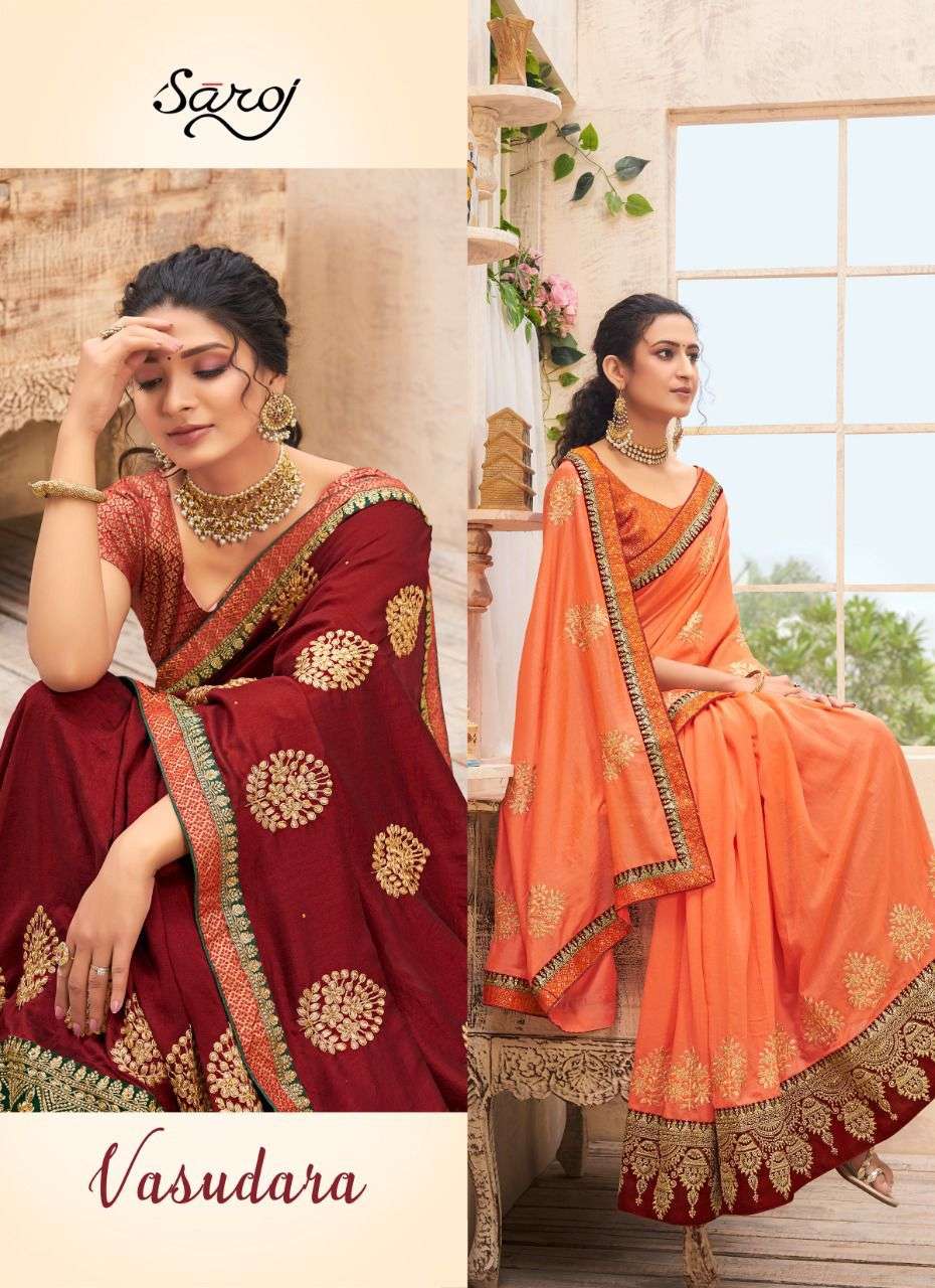 saroj vasudara fancy wotk saris seller best rate 