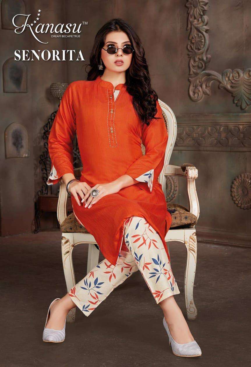 SENORITA BY KANASU HEAVY REVERSIBLE RAYON WITH FLEX PANT CATALOG WHOLESALER BEST RATE