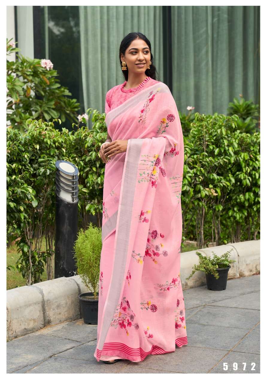 shangrila raaga vol 6 linen fabrics sarees with blouse piece 