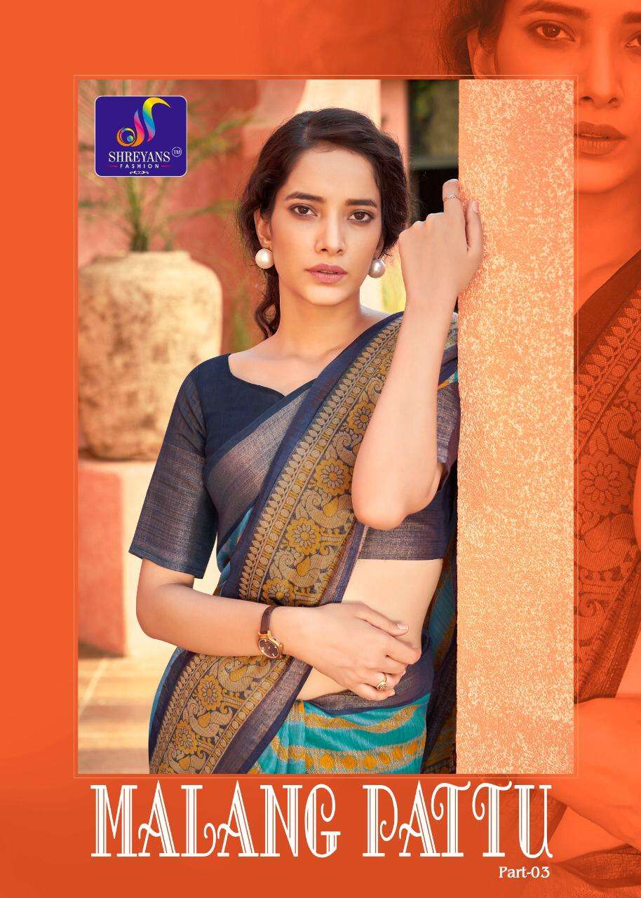 Shreyans Fashion Presenting Malang Pattu Part 3 Cotton Base Casual Wear Saree At Lowest Rate