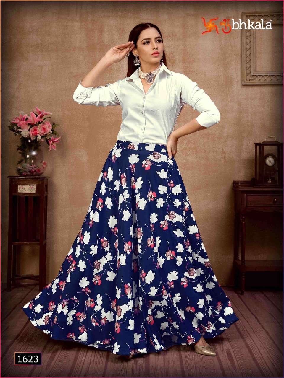 shubhkala frill & flare vol 4 crop top pattern fancy collection 