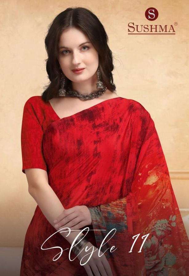 sushma style 11 crepe printed saris wholesale rate shop 
