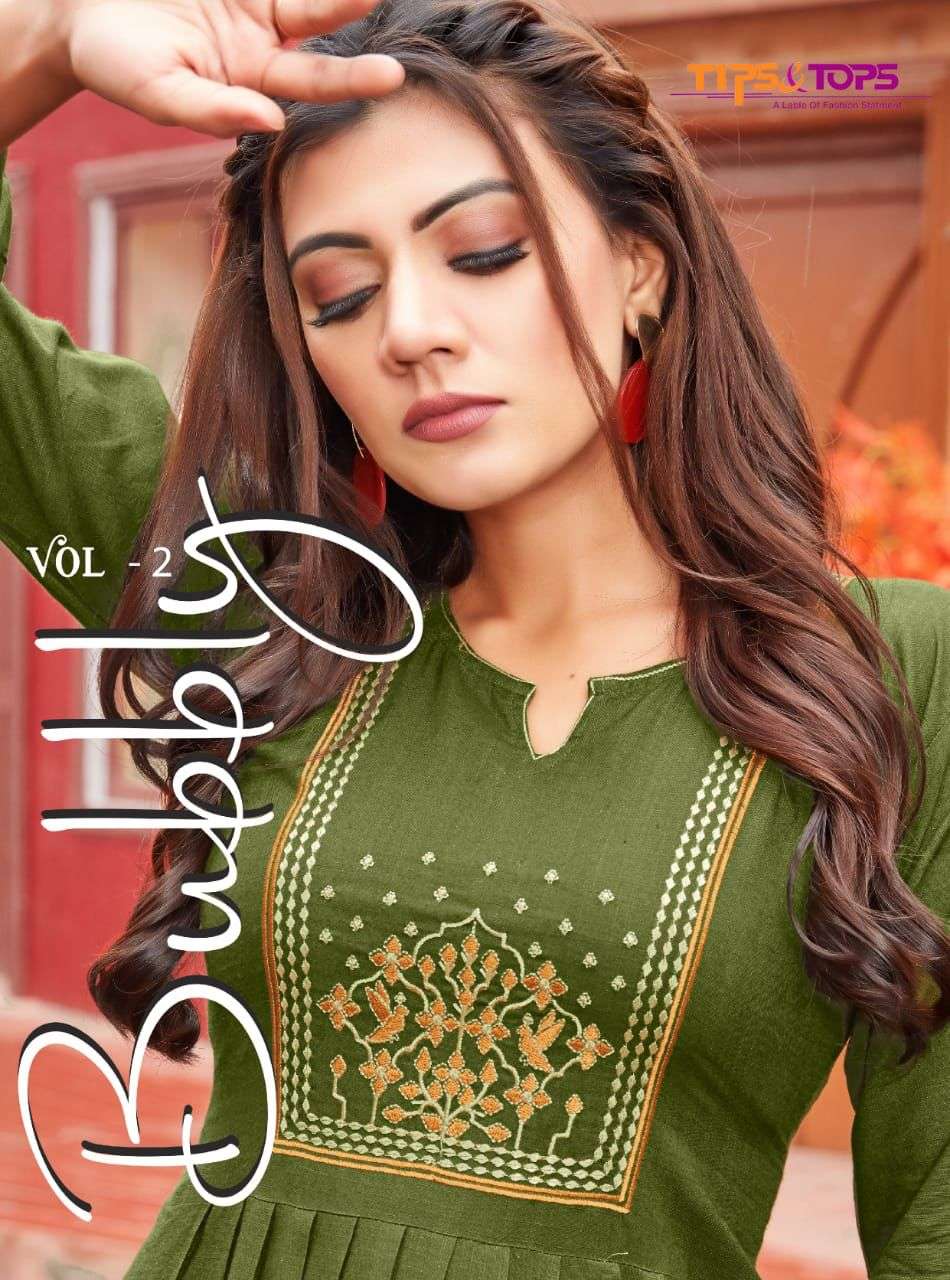 tips & tops bubbly vol 2 fancy western short kurtis seller 